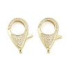 Brass Micro Pave Clear Cubic Zirconia Lobster Claw Clasps KK-I354-01G-02-1