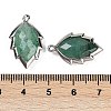 Natural Green Aventurine Faceted Leaf Pendants G-I375-04P-18-3