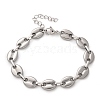 304 Stainless Steel Oval Link Chains Bracelets for Men & Women BJEW-D042-52P-4