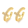 Brass Micro Pave Cubic Zirconia Cuff Earrings EJEW-C104-097G-1
