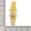 Brass Pave Lilac Cubic Zirconia Flower with Leaf Links Connector Charms KK-P277-52G-03-3