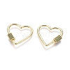 Brass Micro Pave Cubic Zirconia Screw Carabiner Lock Charms ZIRC-I031-11G-03-2