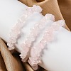 Unisex Chip Natural Rose Quartz Beaded Stretch Bracelets BJEW-S143-25-5