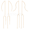 BENECREAT 8Pcs 4 Style Brass Stud Earring Findings KK-BC0011-83-1