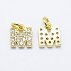 Brass Micro Pave Grade AAA Cubic Zirconia Charms X-ZIRC-P067-11G-M-NR-1