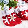 Christmas Socks Non Woven Fabric Cutlery Set Bags AJEW-WH0329-96-3