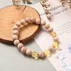 Round Natural Quartz Crystal Beaded Stretch Bracelets BJEW-JB05607-03-4