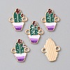 Alloy Dark Green Enamel Connector Charms ENAM-CJC0019-01C-1