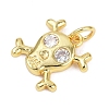 Brass Micro Pave Clear Cubic Zirconia Pendants KK-L231-10G-2