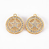 Brass Micro Pave Clear Cubic Zirconia Pendants ZIRC-S068-028-NF-1