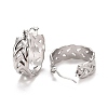 Non-Tarnish Braided 304 Stainless Steel Hoop Earrings for Women STAS-A057-17P-2