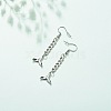 Tarnish Resistant Curb Chains with Charm Long Dangle Earrings EJEW-JE04963-5