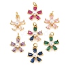 Brass Micro Pave Cubic Zirconia with Plastic Pearls Pendants KK-Z145-08G-1