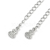 Brass Micro Pave Cubic Zirconia Ends with Chains KK-U043-05P-2