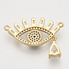 Brass Cubic Zirconia Pendants ZIRC-S061-83A-2