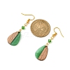 Resin & Walnut Wood Teardrop Dangle Earrings EJEW-JE05445-02-2