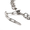 304 Stainless Steel Charm Bracelet with Link Chains for Women BJEW-C0025-06-5