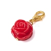 Rose Resin Pendant Decoration HJEW-JM02091-02-4