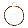 Leopard Print Alloy Snake Chain Necklaces for Women NJEW-K281-01-5