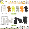  2 Sets 2 Styles Cat Silicone Wine Glass Charms DIY-NB0010-67-2