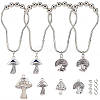12Pcs 4 Styles Zinc Tibetan Style Alloy Pendants FIND-SP0004-40AS-1