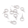 Anti-Tarnish Rhodium Plated 925 Sterling Silver Screw Eye Peg Bails STER-D035-46P-1