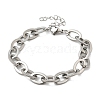 304 Stainless Steel Oval Link Chains Bracelets for Men & Women BJEW-D042-50P-4