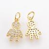 Brass Micro Pave Cubic Zirconia Charms ZIRC-Q001-151G-1