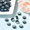 Polymer Clay Rhinestone European Large Hole Beads with Silver Color Plated Brass Cores FPDL-R002-04-5