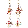 4Pcs 4 Styles Christmas Theme PVC Plastic Keychain KEYC-JKC00941-1