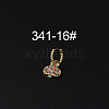 Brass Micro Pave Colorful Cubic Zirconia Dangle Hoop Cartilage Earrings WG676EA-16-1