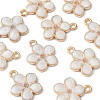 10Pcs Light Gold Plated Alloy Enamel Pendants ENAM-YW0002-15B-2