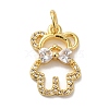 Brass Micro Pave Cubic Zirconia Pendants KK-C072-45G-1