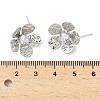 Flower Brass Micro Pave Cubic Zirconia Stud Earring Findings KK-M326-08P-3