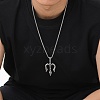 Stainless Steel Viking Trident Pendant Box Chain Necklaces for Men PW-WGE41E0-01-1