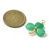 Saint Patrick's Day Natural Malaysia Jade Dyed Shamrock Pendants PALLOY-JF02235-01-3