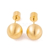 Round Ball Drawbench Brass Ear False Plugs for Women EJEW-G391-24D-G-2