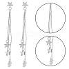 ANATTASOUL 2 Pairs 2 Colors Alloy Star Tassel Dangle Stud Earrings for Women EJEW-AN0001-57-3
