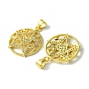 Mother's Day Real 18K Gold Plated Brass Micro Pave Clear Cubic Zirconia Pendants KK-H472-09G-03-2
