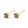 Cubic Zirconia Flower Stud Earrings EJEW-C035-15G-01-1