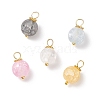 Frosted Dyed Synthetic Crackle Quartz Charms PALLOY-JF01780-1