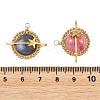 4Pcs 4 Styles Natural Labradorite & Yellow Hematoid Quartz & Amethyst & Dyed Green Jade Copper Wire Wrapped Pendants PALLOY-TA00426-3