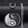 304 Stainless Steel Enamel Yin Yang with Sun & Moon Pendant Necklaces NJEW-G115-05P-1