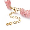 Synthetic Cherry Quartz Glass Chips Beaded Bracelet BJEW-JB08792-3