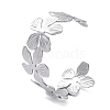 Non-Tarnish Flower 304 Stainless Steel Open Cuff Bangles for Women BJEW-M313-05P-7