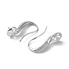 Rhodium Plated 925 Sterling Silver with Clear Cubic Zirconia Earring Hooks STER-G036-11P-2