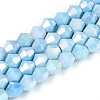 Anti-Tarnish Electroplate Bicone Glass Beads Strands EGLA-T021-6mm-16-08-1