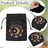 2Pcs 2 Styles Printed Velvet Drawstring Storage Bags for Tarot Card ABAG-CN0001-78-6