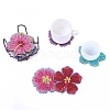 DIY 10Pcs 5D Diamond Painting Flower Cup Mat Kits PW-WG65CB8-01-3