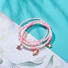 3Pcs 3 Styel Glass Seed & Polymer Clay Beaded Stretch Bracelets Set BJEW-JB08854-02-2